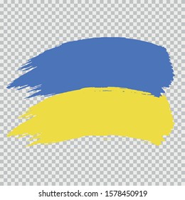 Ukraine national flag brush vector on transparent background.