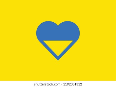 Ukraine national flag heart symbol love country emblem state symbol