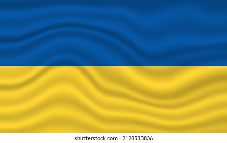 Ukraine National Flag vector design. Ukraine flag 3D waving background vector illustration