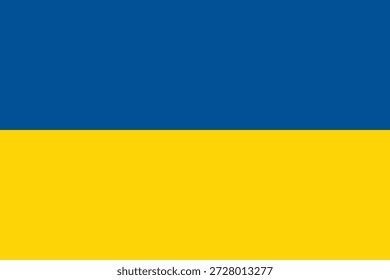 ukrainische Nationalflagge, Vektor mit abgerundeten Ecken, ukrainische horizontale blaugelbe Flagge einzeln auf weißem Hintergrund, europäische Landessymbol