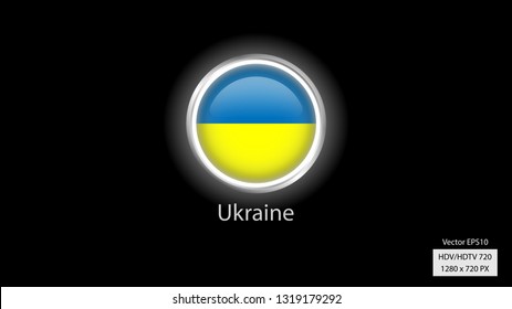 Ukraine national team logo, round shape with frame.