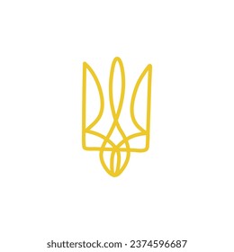 Ukraine. National Ukrainian symbol. Trident icon. Vector Hand drawn illustration