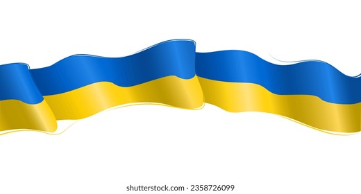 Ukraine national wave flag ribbon background