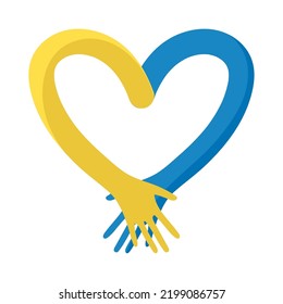 Ukraine no war, heart shaped flag icon