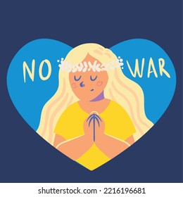 Ukraine no war, pray for Ukraine, card