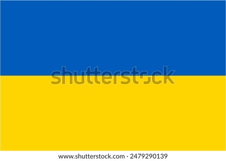 Ukraine official flag vector with standard size and proportion. National flag emblem with accurate size and colors.