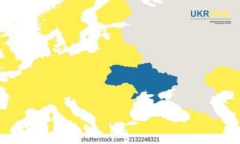 Ukraine on Globe Map. Free and Independent Centre of Europe. Vector Illustration