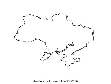 Ukraine outline map national borders country shape