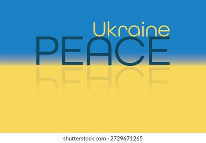 Ucrânia fundo conceito de paz com cores azuis e amarelas e paz palavra. Símbolo de esperança, liberdade, unidade e apoio à Ucrânia. Design abstrato para banners cartazes de mídia e projetos de caridade.