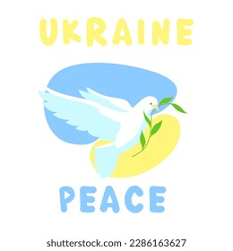 Ukraine Peace concept with dove of peace pattern in flat style for print and design. Vector illustration.