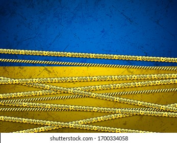 Ukraine in quarantine textured background. Vector illustration.