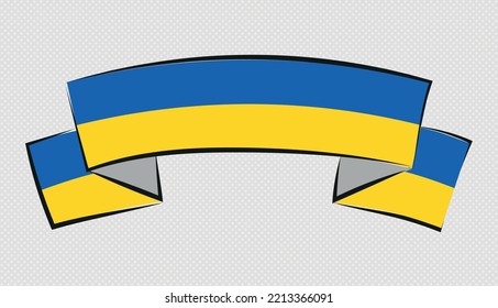 Ukraine Ribbon Flag.Ribbon with flag of Ukraine.