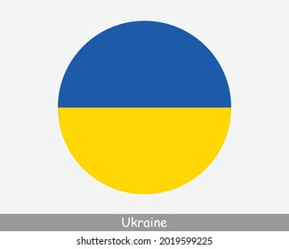 Ukraine Rundkreisflagge. Ukrainian Circular Button Banner Symbol. EPS-Vektorgrafik