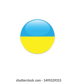 Ukraine round flag . closy flag of Ukraine - vector button. 