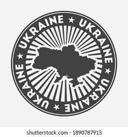 Ukraine round logo. Vintage travel badge with the circular name and map of country, vector illustration. Can be used as insignia, logotype, label, sticker or badge of the Ukraine.