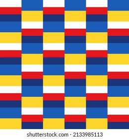 Ukraine and Russia flag color pattern. Colorful checker pattern. Peace for Ukraine. No war. Stop the war.