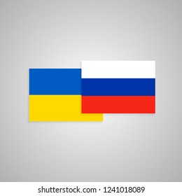 Ukraine and Russia flags