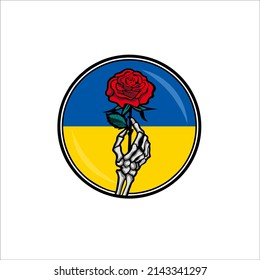 ukraine and russia peace illustration design for t-shirt