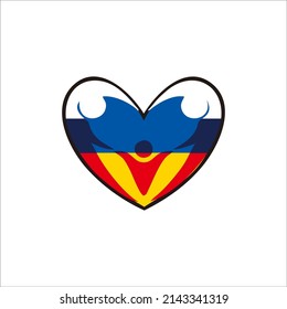 ukraine and russia peace illustration design for t-shirt