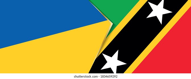 Ukraine and Saint Kitts and Nevis flags, two vector flags symbol of relationship or confrontation.