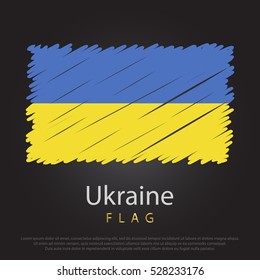 Ukraine scribbled flag. hand drawn lines in Vector Format on Gray Background. Vector illustration eps 10.