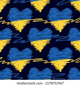 Ukraine seamless pattern.Vector pattern with national Ukraine colors.Yellow and blue background.Ukraine flag.Ukraine pattern