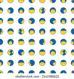 Ukraine seamless vector background with people icons