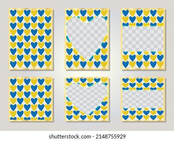 
Ukraine seamless vector background template with heart shape. Support for ukraine