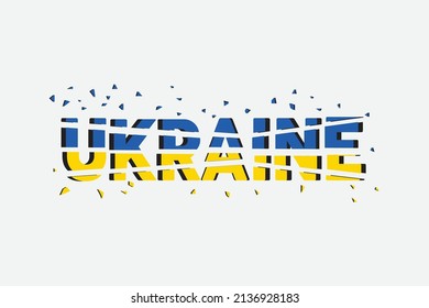 Ukraine shattered by war with Russia. broken Ukraine