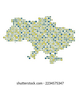 Ukraine Silhouette Pixelated pattern map illustration