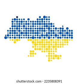 Ukraine Silhouette Pixelated pattern map illustration