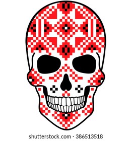 ukraine skull  national pattern,folk,vintage