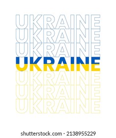 Ukraine solid and outline text composition background banner vector design. No war, peace template.