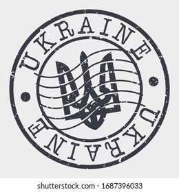 Ukraine Stamp Postal. Silhouette Seal. Passport Round Design. Vector Icon. Design Retro Travel. National Symbol.
