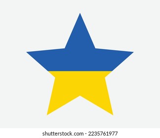 Ukraine Star Flag. Ukrainian Star Shape Flag. Country National Banner Icon Symbol Vector Flat Artwork Graphic Illustration