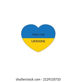 Apoyo a Ucrania, recen por el símbolo de Ucrania con la bandera y el corazón de Ucrania, ilustración vectorial