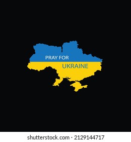 Ukraine support, pray for Ukraine symbol with Ukraine flag and heart , vector illustration