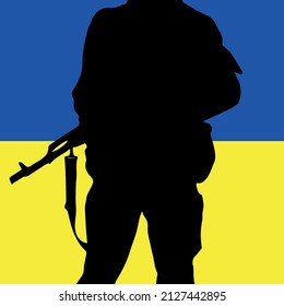 Ukraine symbol Ukraine flag blue background soldiers