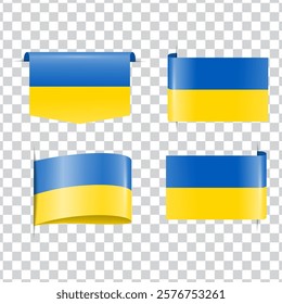 Ukraine tag national flag with shadow