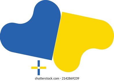 ukraine text with watercolor flag theme design vector