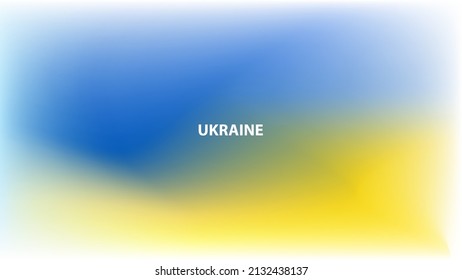 Ukraine theme blurred background with blue and yellow soft color gradient. Ukrainian flag. Template for your creative graphic design. Vector illustration. 