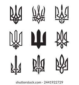 Ukraine tridents vector set art