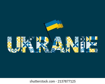 ukraine typography lettering pattern colorful ukraine flag
