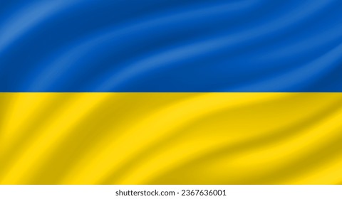 Ukraine, UA flag waving. Background. Vector