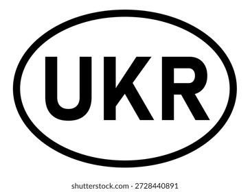 Ucrânia Vetor de abreviação UKR sobre fundo branco
Abreviação do código do país ícone do adesivo oval em um fundo branco