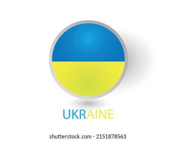 Ukraine. Ukrainian flag in a circle.