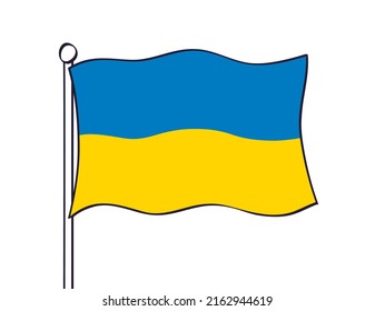 Ucrania, bandera ucraniana aisló ilustración vectorial.