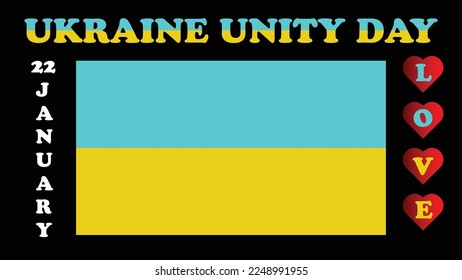 Ukraine unity day celebration banner with Ukraine flag. Vector illustration.