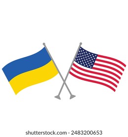 Ukraine Usa flag vector. eps 10 flag Usa Ukraine 