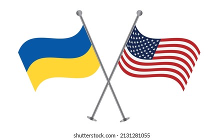 Ukraine and USA flag vector illustration